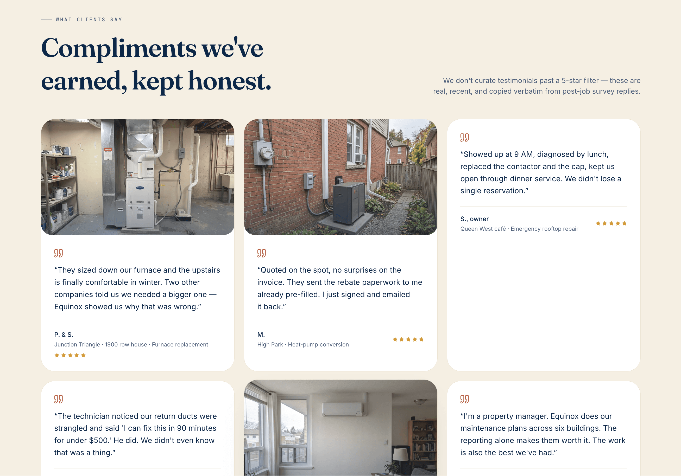 Real reviews placed where the buyer is deciding whether to call.