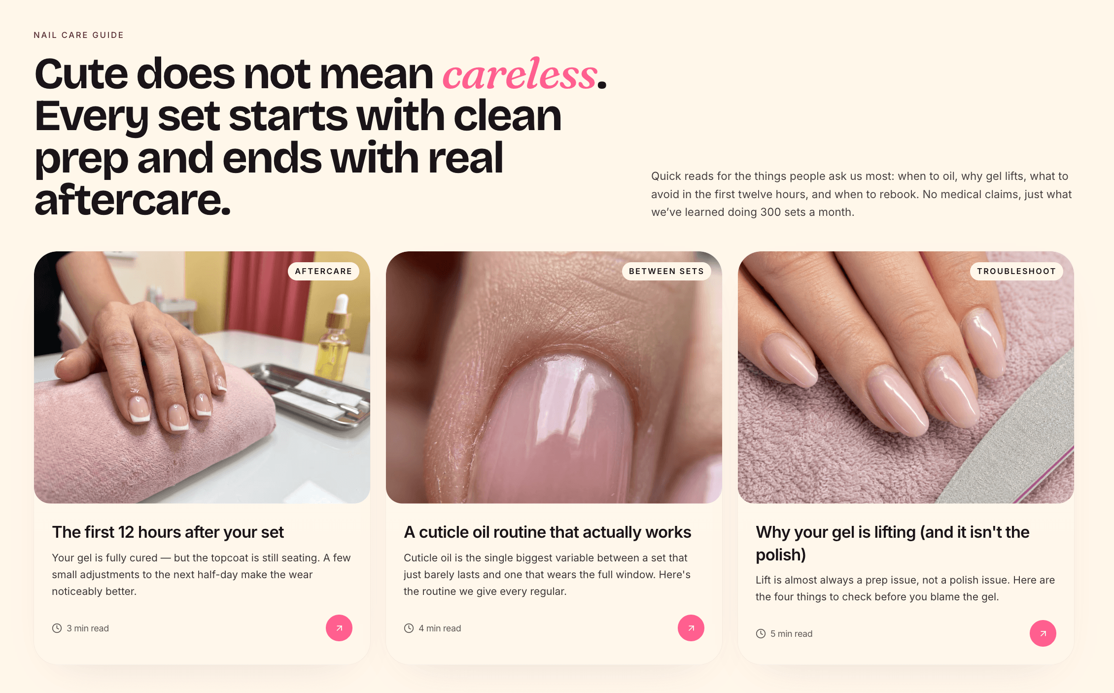 The salon saying: please use the cuticle oil.