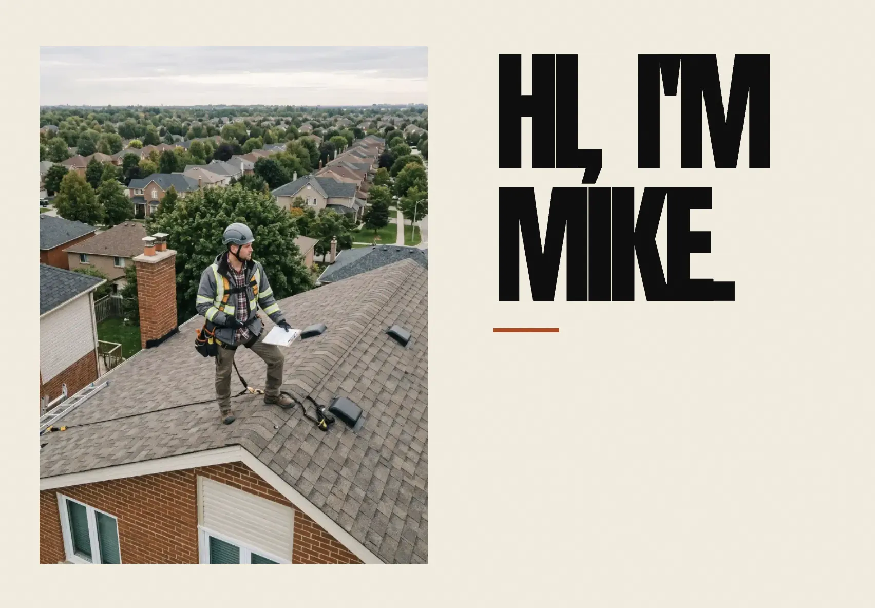 The team section — personal accountability, visible before the first call.